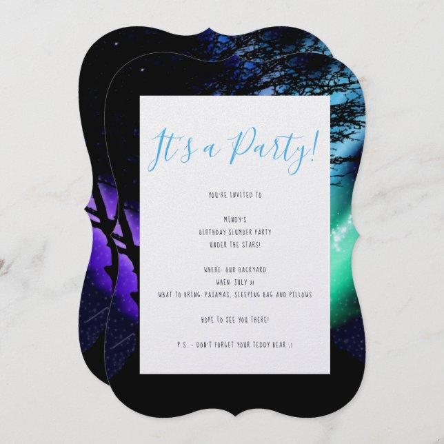 Mitternacht Einladung (Vorne/Hinten)