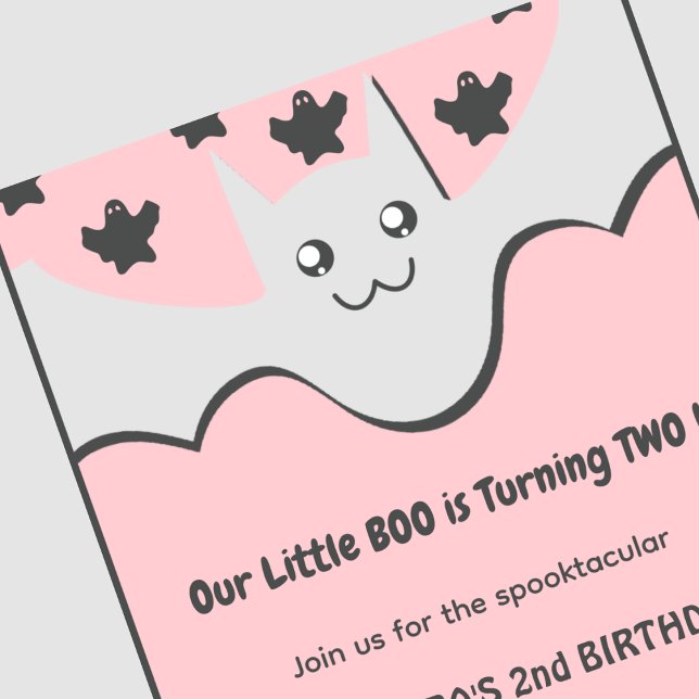 Mitternacht Einladung zum 2. Geburtstag Ghost Litt (halloween-2nd-birthday-invitation-Ghost-Little-boo-1)