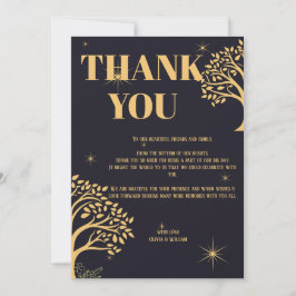 Mitternacht Elegance: Dunkle blaue Hochzeit Dankeskarte