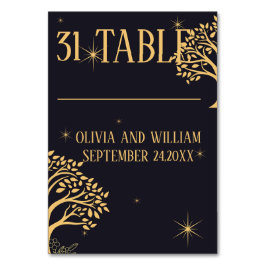 Mitternacht Elegance: Dunkle blaue Hochzeit Tischnummer