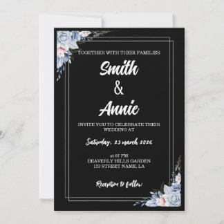 Mitternacht Elegance Wedding Invitation Template - Einladung