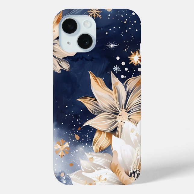 Mitternacht Floral Elegance Phone Case (Rückseite)