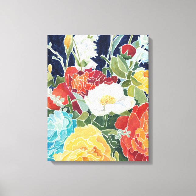 Mitternacht Florals I Leinwanddruck (Vorderseite)