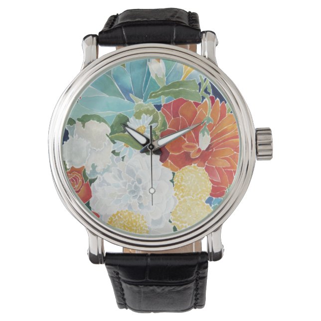 Mitternacht Florals III Armbanduhr (Vorderseite)