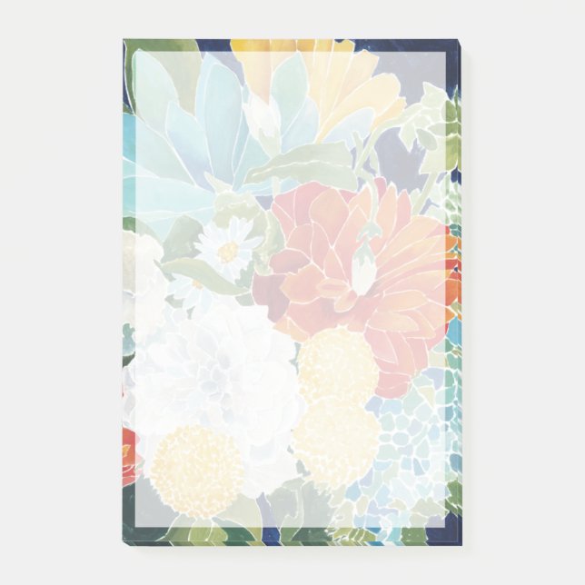 Mitternacht Florals III Post-it Klebezettel (Vorderseite)