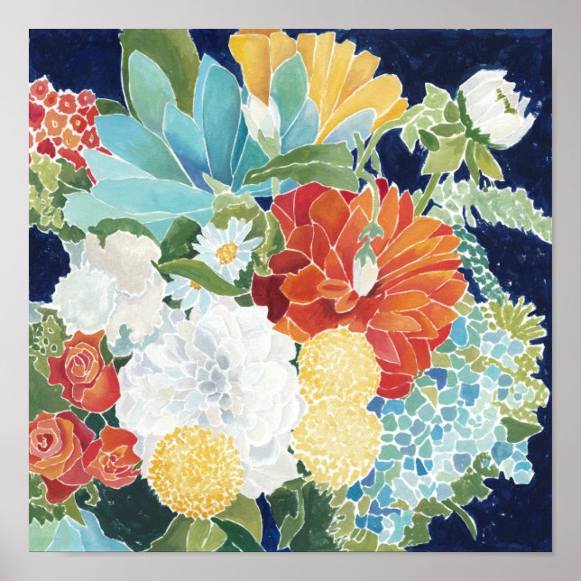 Mitternacht Florals III Poster (Vorne)