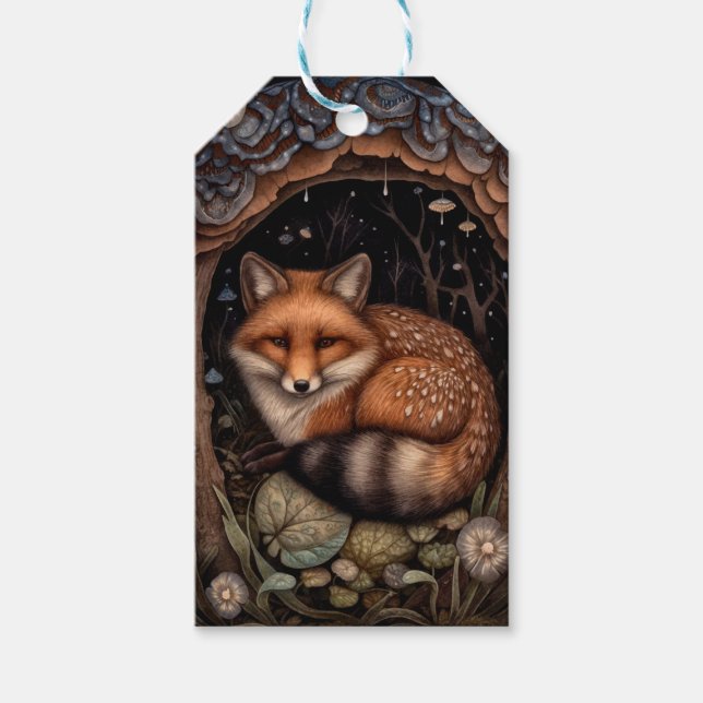 Mitternacht-Fox-Geschenk-Tag Geschenkanhänger (Vorderseite)
