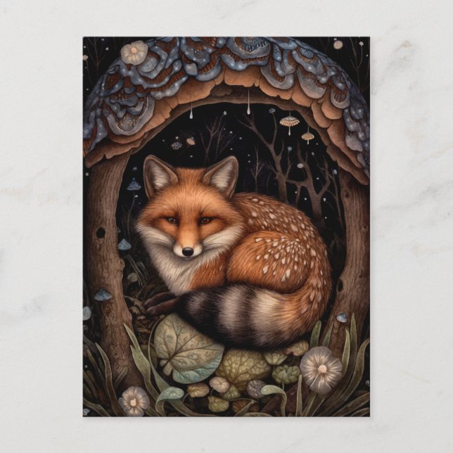 Mitternacht Fox Postkarte (Vorderseite)
