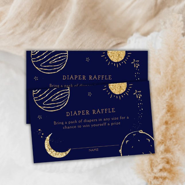 Mitternacht Galaxy Space Diaper Raffle Baby Dusche Begleitkarte (Midnight Galaxy Space Diaper Raffle Baby Shower Enclosure Card)