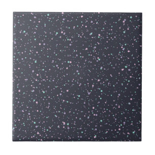 Mitternacht gefleckte Pastell-Spritzer Paint Dots Fliese