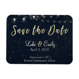 Mitternacht Glamour Save the Date Magnet