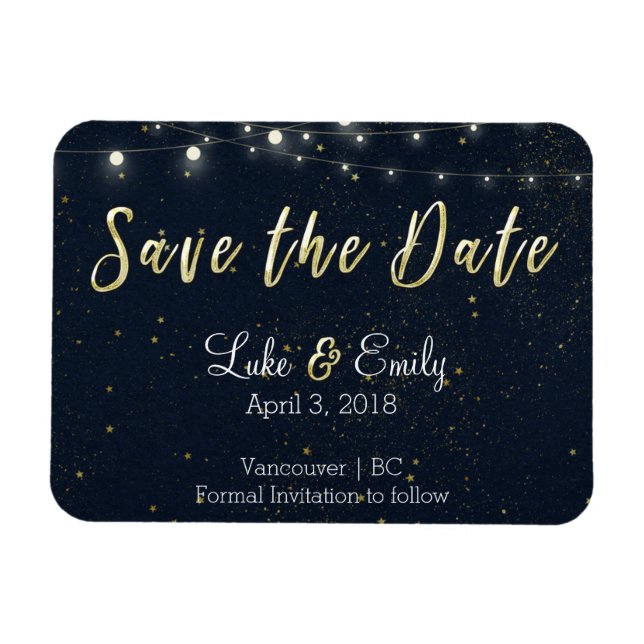 Mitternacht Glamour Save the Date Magnet (Horizontal)
