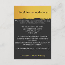 Mitternacht Gold Hochzeits-Hotelunterkünfte Begleitkarte