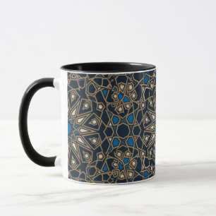 Mitternacht & Gold Königliche Islamische Geometris Tasse