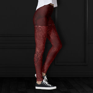 Mitternacht Henna Romance Red Satiny Grunge Dama Leggings