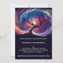 Mitternacht-Himmel Geburtstagsparty Einladungen