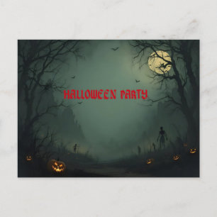 Mitternacht im Halloween-Party Einladungspostkarte