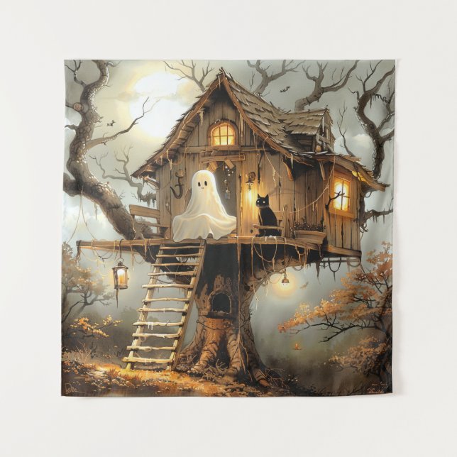 Mitternacht im Lantern Tree Wandteppich (Vorderseite)