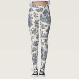 Mitternacht in der Wiese - Blauer Toilpattern Legg Leggings