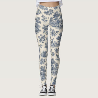 Mitternacht in der Wiese - Blauer Toilpattern Legg Leggings