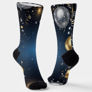 Mitternacht in Gold und Silber Socken