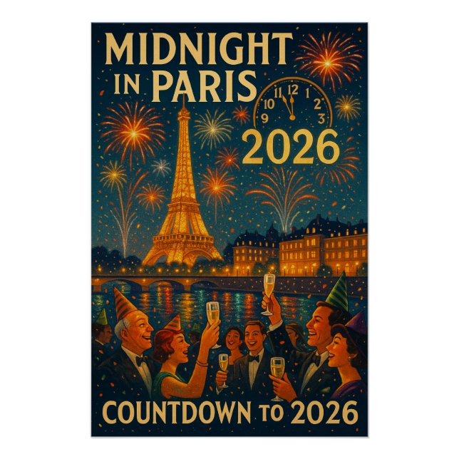 Mitternacht in Paris – Countdown bis 2026 Poster (Vorderseite)