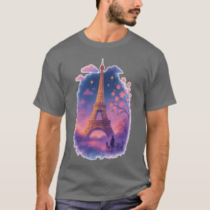 Mitternacht in Paris Eiffelturm Traumlandschaft Mä T-Shirt