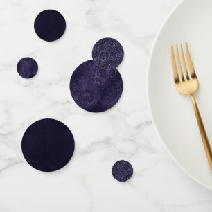 Mitternacht Indigo Romance Satiny Grunge Damask Konfetti