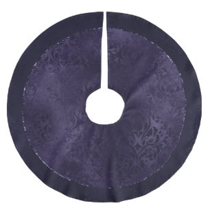 Mitternacht Indigo Romance   Satiny Grunge Damask Polyester Weihnachtsbaumdecke