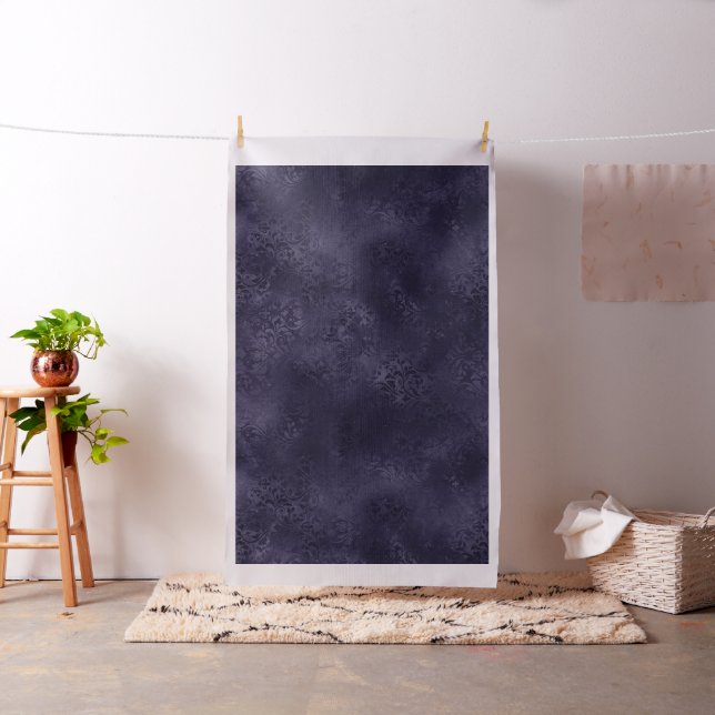 Mitternacht Indigo Romance | Satiny Grunge Damask Stoff (Beispiel)