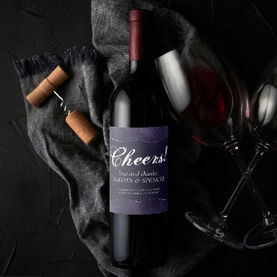 Mitternacht Indigo Romance Satiny Grunge Favor Weinetikett