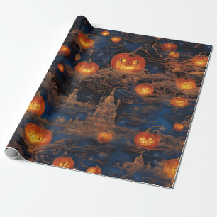 Mitternacht Jack-O' Lantern Ball Geschenkpapier