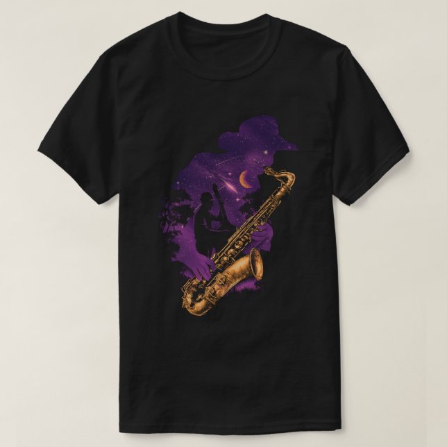 Mitternacht Jazz T - Shirt (Design vorne)