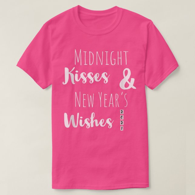 Mitternacht Kisses New Years wünscht Urlaubskleidu T-Shirt (Design vorne)