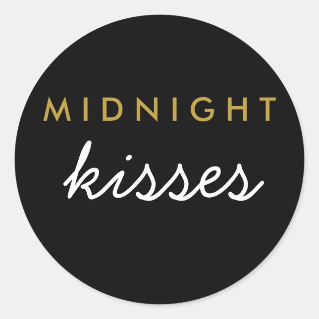 Mitternacht Kisses Wedding Party Sticker Black Gol (Vorderseite)
