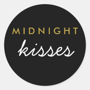 Mitternacht Kisses Wedding Party Sticker Black Gol