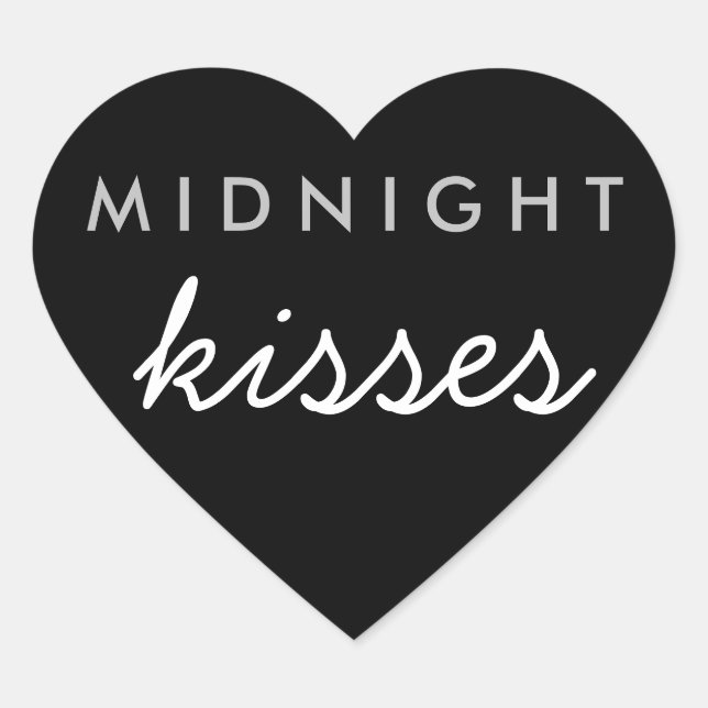 Mitternacht Kisses Wedding Party Sticker Black Sil (Vorderseite)