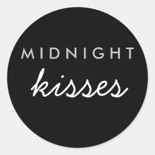Mitternacht Kisses Wedding Party Sticker Black Sil