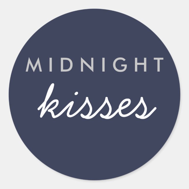 Mitternacht Kisses Wedding Party Sticker Navy Silv (Vorderseite)