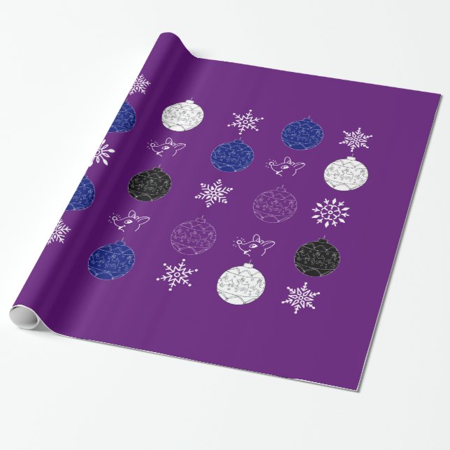 Mitternacht klar - Schneeflocken Geschenkpapier (Ungerollt)
