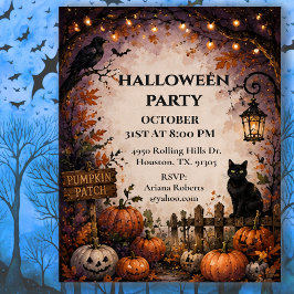 Mitternacht-Kürbisfeld-Halloween-Party  Einladung
