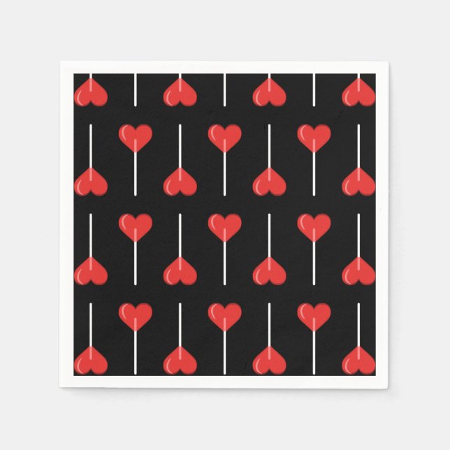 Mitternacht Liebe Suckers Red Serviette (Vorderseite)