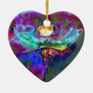 Mitternacht Lila Mohnwasserfarbe Keramikornament