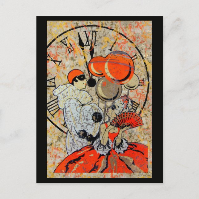 Mitternacht Masquerade Couple Postkarte (Vorderseite)