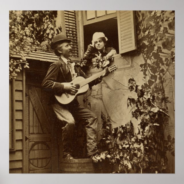 Mitternacht Minstrel Serenade - Vintag 1881 Poster (Vorne)