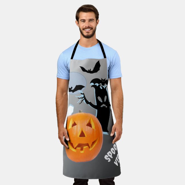 Mitternacht Mischief in Spuk Schrift Schürze (Getragen)