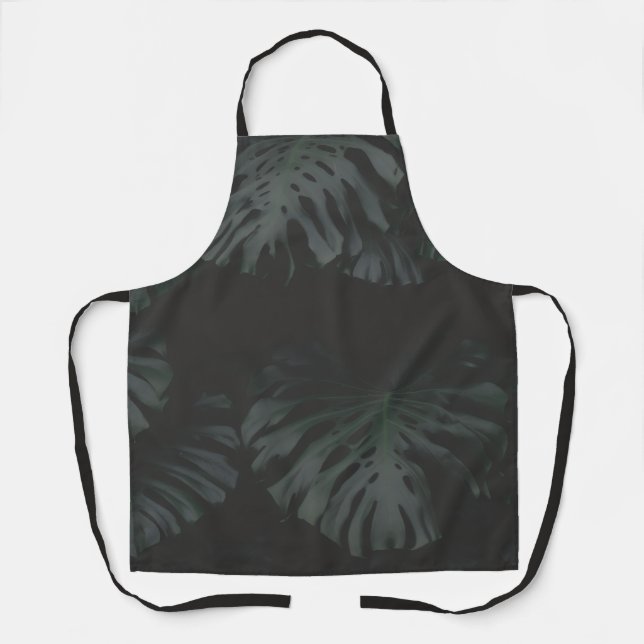 Mitternacht Monstera Schatten Schürze (Vorderseite)
