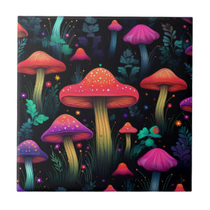 Mitternacht Mushrooms Tile Fliese