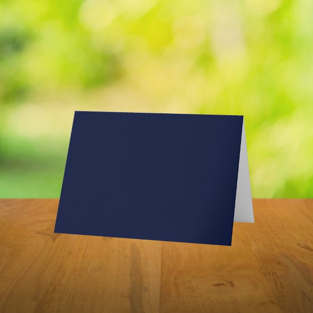 Mitternacht Navy Blue Solid Color Dankeskarte (Von Creator hochgeladen)