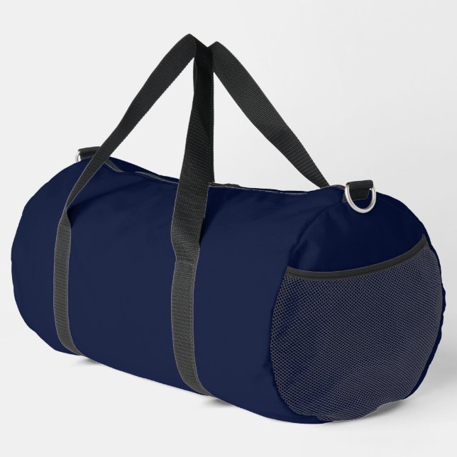 Mitternacht Navy Blue Solid Color Duffle Bag (Rechte Ecke)